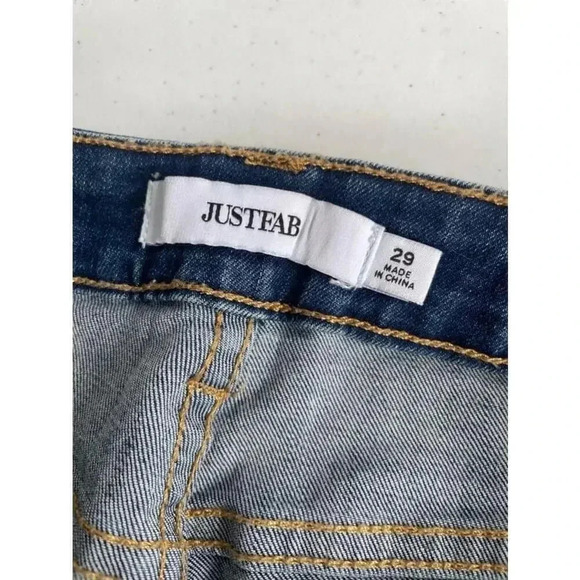 Women's JustFab Blue Distressed Skinny Jeans Size 29 0143 - Picture 11 of 11